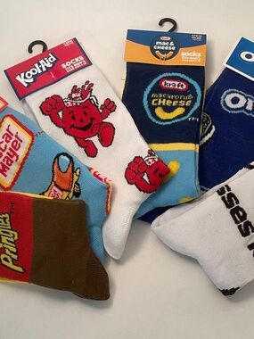Novelty Crew Socks New with Tag Mens Shoe Size 6-12 Oreo Pringles Kool-Aid etc.